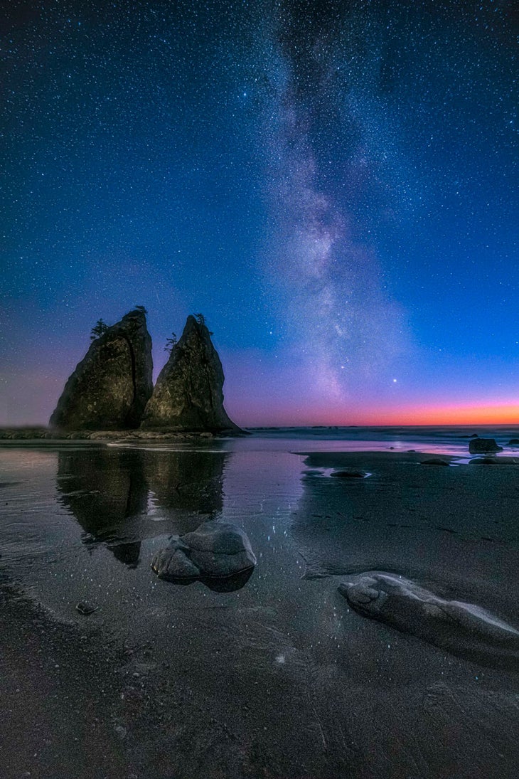 Milky Way on Rialto Beach in Olympic National Park