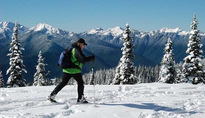 OL-XctySkiing-HuricaneRidge-snow_NPS-PD_680 Cross-country skiing on Hurricane Ridge. Photo by NPS