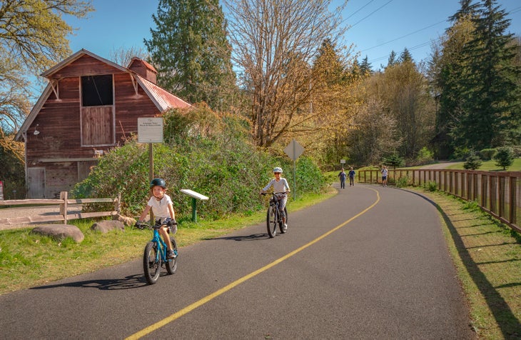 Bike or walk along Cushman Trail through Gig Harbor