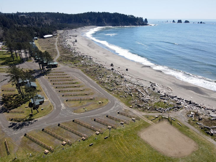 Oceanfront RV sites at Quileute Oceanside Resort