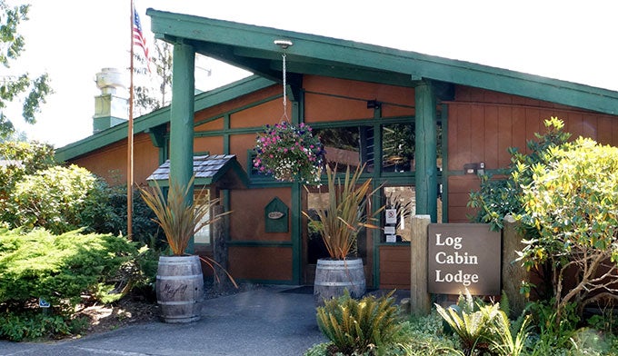 OL-LogCabinLodge-enterance_Gloria_680 The entrance to the lodge at Log Cabin Resort.