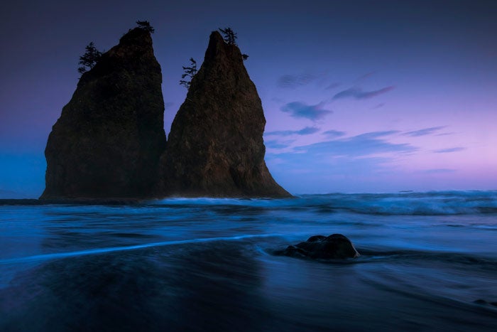 OL-RubyBeach-dusk_TamRichardRae_700 Dusk on Ruby Beach in Olympic National Park