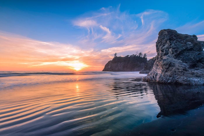 OL-RubyBeach-sunset_Tam19TaylorSmith_700 Tide ripples at Ruby Beach in Olympic National Park