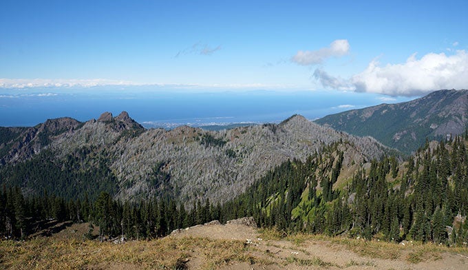 OL-Hurricane-Hill-Strait-JuanDeFuca_Gloria_680 North Overlook at the top of Hurricane Hill with a view of Port Angeles, the Strait of Juan de Fuca and Vancouver Island. Photo by Gloria Wadzinski