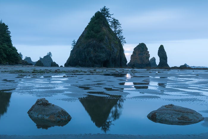 OL-ShiShiBeach-PointOfArches-bluesunset_DP_700 Point of Arches on Shi Shi Beach in Olympic National Park