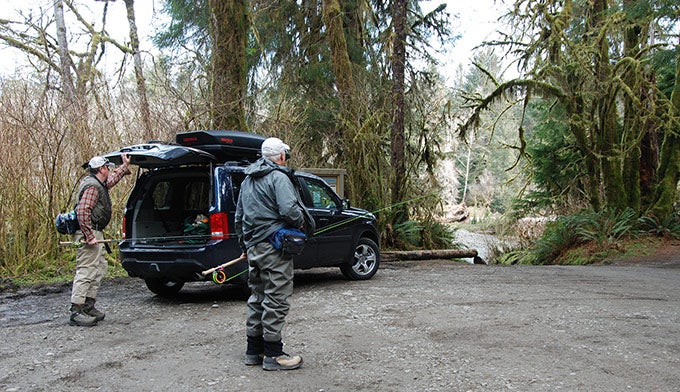 OL-Queets-rainforest-fishing_NPS_PD_680 Two fishermen headed to the Queets River.
